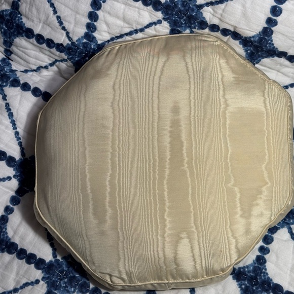 Vintage Needlepoint Pillow- Cream, Blush/Soft Coral and Green - Picture 2 of 2